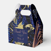 Ballotins Royal Blue Gold Butterfly Wedding Favor Box (Verso)