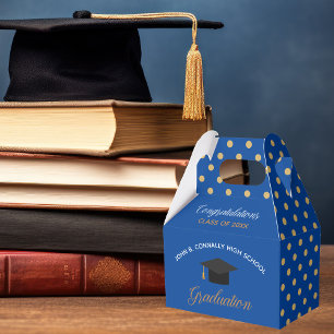 Ballotins Royal Blue Gold Graduation Polka Dot Custom Party