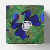 Ballotins Royal Blue Peacock Wedding Favor Box (Haut)