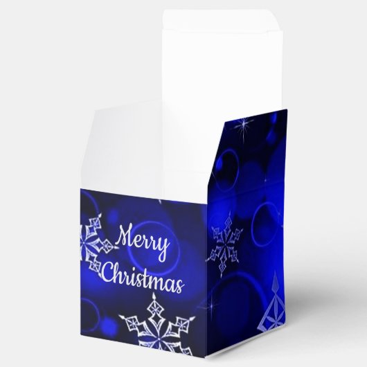 Ballotins Royal Blue Snowflake Motif Cube (Ouvert)