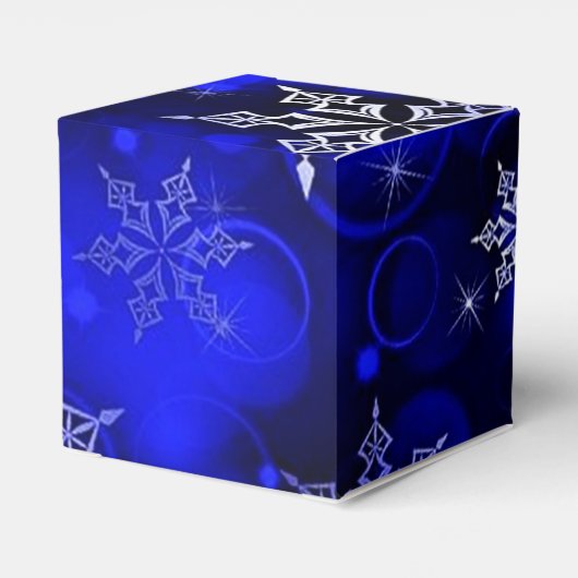 Ballotins Royal Blue Snowflake Motif Cube (Arrière)