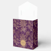 Ballotins Royal Purple Damask Monogramme Mariage Favor Box (Ouvert)
