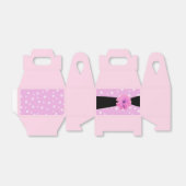 Ballotins Ruban noir Fleur rose (Déplié)