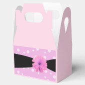 Ballotins Ruban noir Fleur rose (Ouvert)