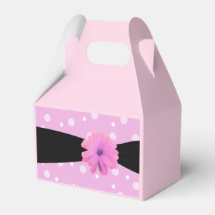 Ballotins Ruban noir Fleur rose