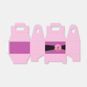 Ballotins Ruban noir Fleur rose (Déplié)