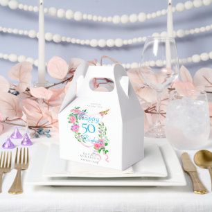 Ballotins Rubans de rose rose pour 50e anniversaire