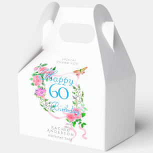 Ballotins Rubans de rose rose pour 60 ans