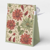 Ballotins Russe Sage Vert & Bourgogne Rouge Floral Automne (Arrière)