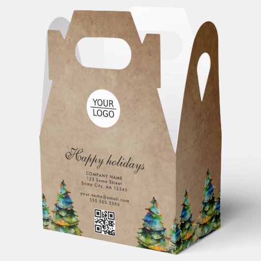 Ballotins Rustic Ajouter un logo QR Code Texte Arbre de Noël (Ouvert)