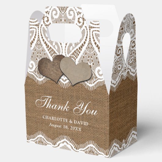 Ballotins Rustic Country Burlap Mariage dentelle (Ouvert)