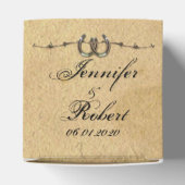 Ballotins Rustic Country Horseshoes Wedding Favor Box (Haut)