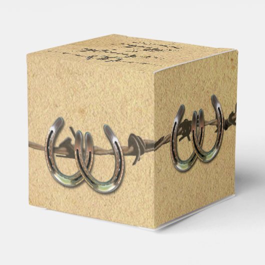 Ballotins Rustic Country Horseshoes Wedding Favor Box (Arrière)