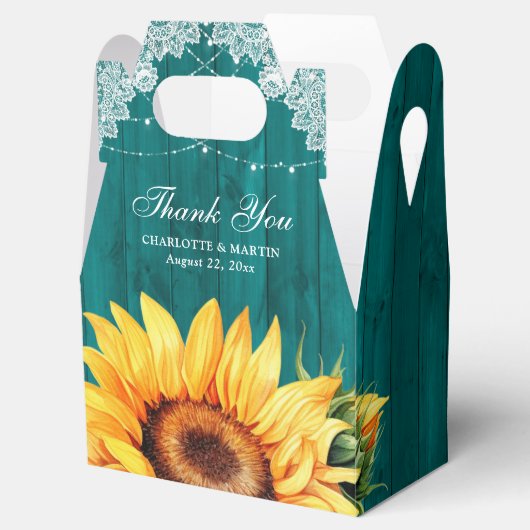 Ballotins Rustic Country Turquoise Mariage de tournesol en b (Ouvert)