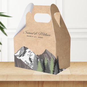 Ballotins Rustic Kraft Mariage de la forêt de montagne