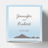 Ballotins Rustic Mountain Watercolor Boîte de mariage préfér (Haut)