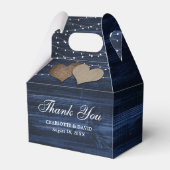 Ballotins Rustic Navy Bleu Bois Mariage Favor Box (Arrière)