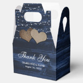 Ballotins Rustic Navy Bleu Bois Mariage Favor Box (Ouvert)