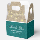 Ballotins Rustic Pays Turquoise Burlap Mariage Merci (Ouvert)