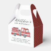 Ballotins Rustic Red Firetruck Ballotin de fête d'anniversai (Arrière)