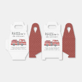 Ballotins Rustic Red Firetruck Ballotin de fête d'anniversai (Déplié)