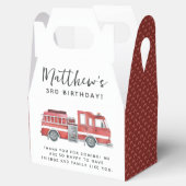 Ballotins Rustic Red Firetruck Ballotin de fête d'anniversai (Ouvert)