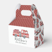 Ballotins Rustic Red Firetruck Ballotin de fête d'anniversai (Arrière)