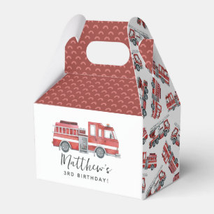 Ballotins Rustic Red Firetruck Ballotin de fête d'anniversai