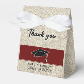 Ballotins Rustic Red Graduate Casquette Merci de graduation (Verso)