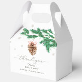 Ballotins Rustic Winter Snowflake Pine cone Baby Shower (Verso)