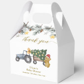 Ballotins Rustic Winter X'mas Tree Tractor Bear Baby Shower  (Verso)