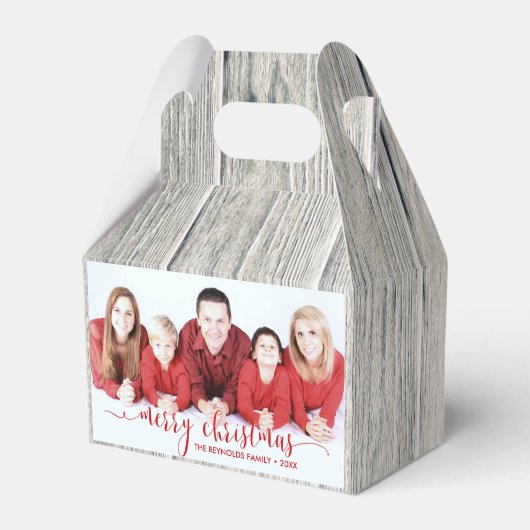 Ballotins Rustic Wood Joyeux Noël Photo Ballotin Gable (Verso)