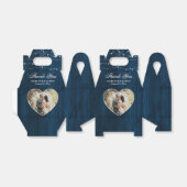 Ballotins Rustic Wood Mariage bleu (Déplié)