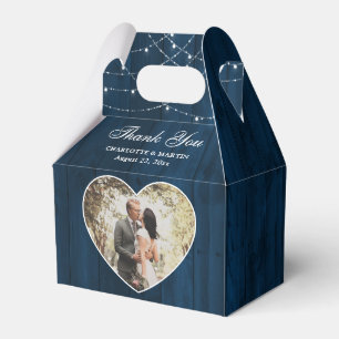 Ballotins Rustic Wood Mariage bleu
