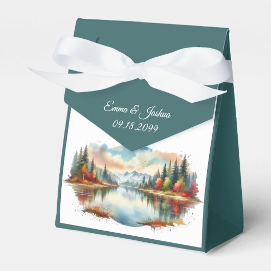 Ballotins Rustique Autumn Lakeside Mariage forestier (Verso)