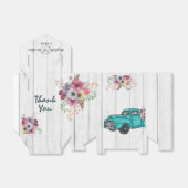 Ballotins Rustique Boho Floral Turquoise Mariage camion Boho (Déplié)