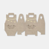 Ballotins Rustique Burlap String éclats Mariage Merci (Déplié)