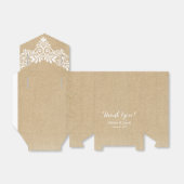 Ballotins Rustique Burlap White dentelle Mariage Merci (Déplié)