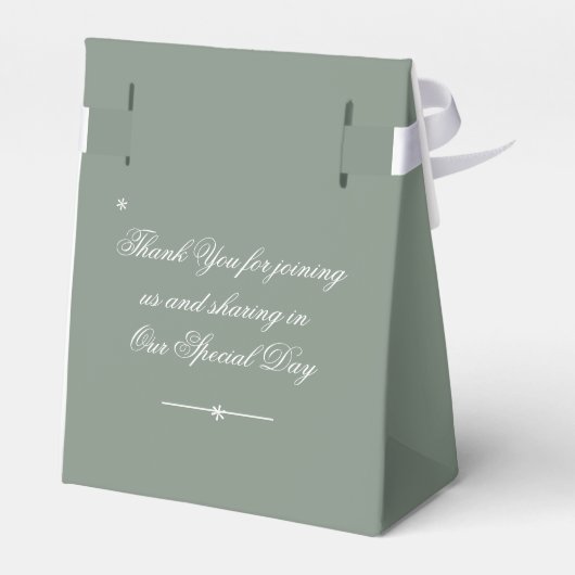 Ballotins Rustique Chic Sage Vert Élégant Merci Mariage (Arrière)