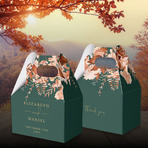 Ballotins Rustique Floral Emerald Vert Et Mariage Or