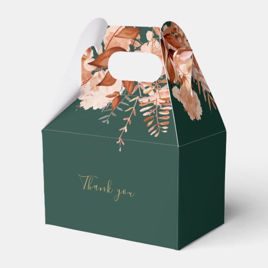 Ballotins Rustique Floral Emerald Vert Et Mariage Or (Arrière)