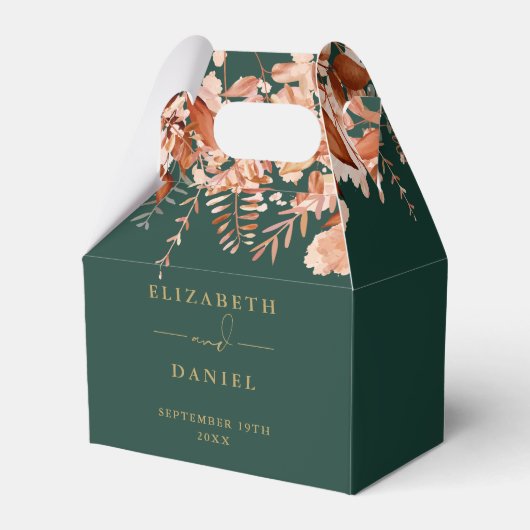 Ballotins Rustique Floral Emerald Vert Et Mariage Or (Verso)