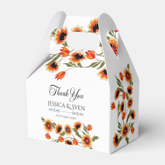 Ballotins Rustique Floral Scandinave Mariage inspiré Folk (Verso)