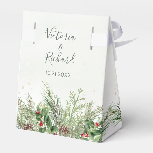 Ballotins Rustique hiver verdure Berries Pine Cone Mariage (Arrière)