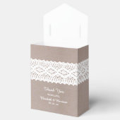 Ballotins Rustique Kraft & Merci de Mariage de dentelle blan (Ouvert)