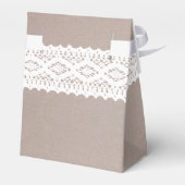 Ballotins Rustique Kraft & Merci de Mariage de dentelle blan (Arrière)