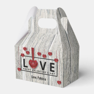 Ballotins Rustique moderne Saint Valentin Bois AMOUR Coeurs 