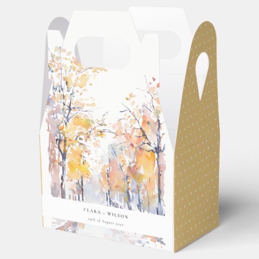 Ballotins Rustique Pastel Jaune automne Mariage paysage auto (Ouvert)