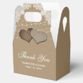 Ballotins Rustique Pays Kraft Mariage de dentelle papier (Ouvert)