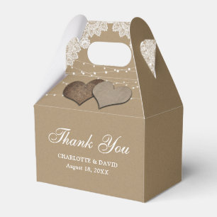 Ballotins Rustique Pays Kraft Mariage de dentelle papier